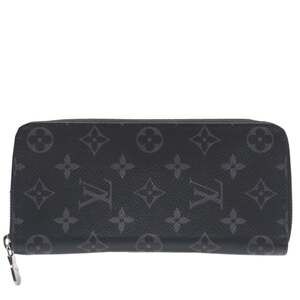 LOUIS VUITTON Eclipse Zippy Wallet Vertical M62295 Long in Black and Gray Coa...